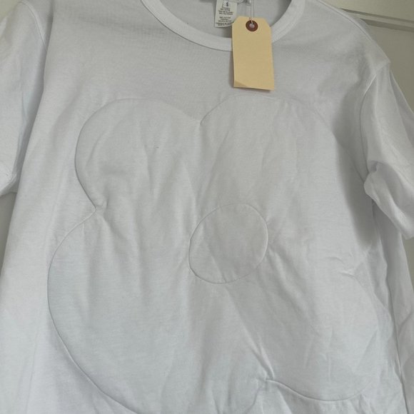 Comme des Garçons T-Shirt Sz S White Cotton Embossed Logo Short Sleeve Tee - Picture 6 of 7